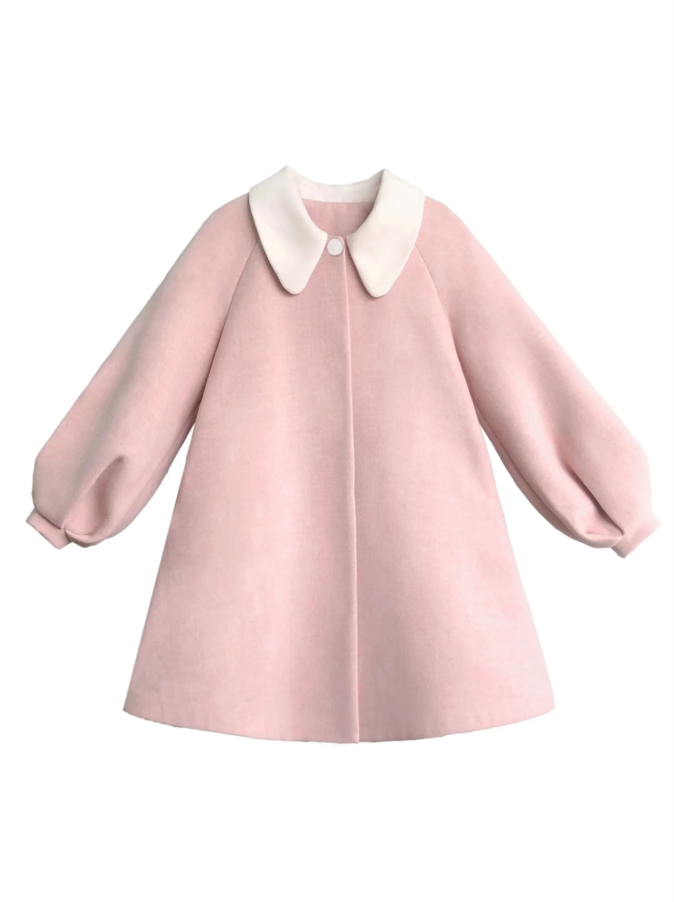 Badge Pink Frilled Doll   Lolita   Dress Off-White Coat Collar
