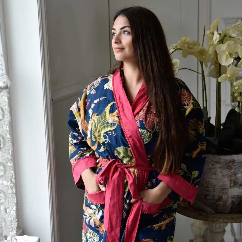 Blue Carnation Dressing Gown