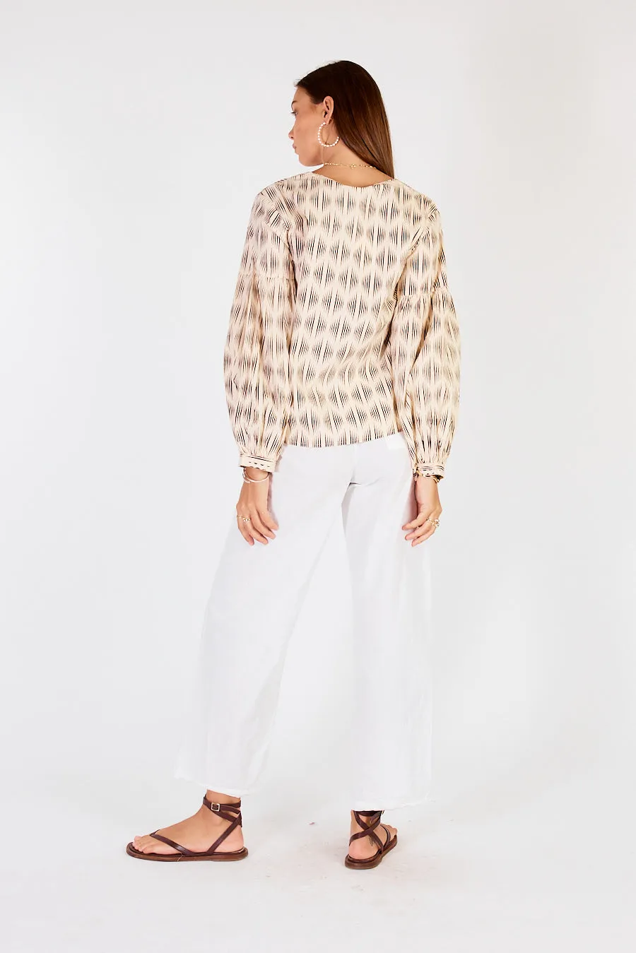Cowgirl Surfer Mano Tie Shirt Cream