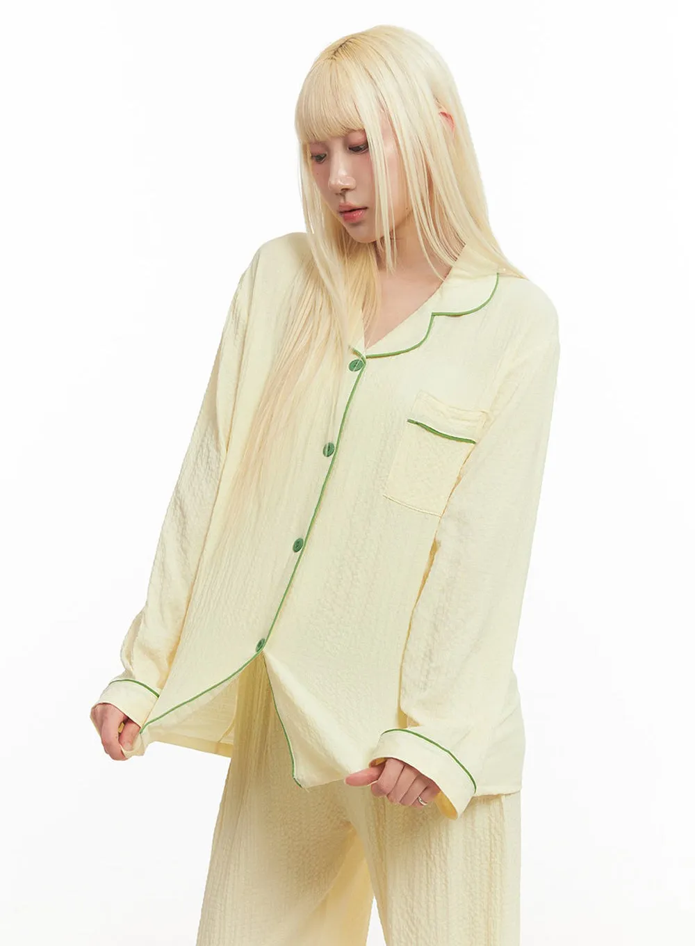Cozy Buttoned Pajama Set IM504