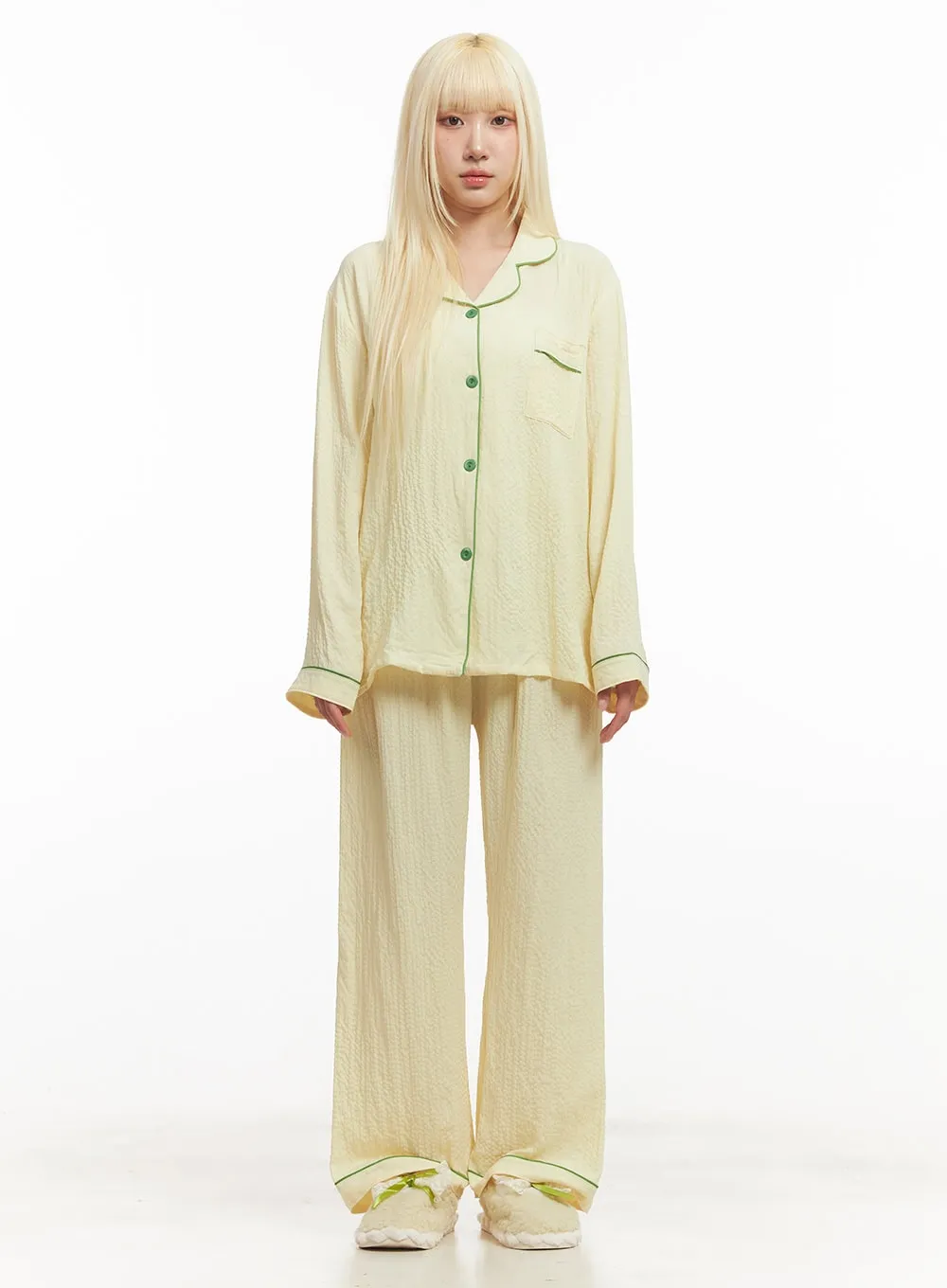 Cozy Buttoned Pajama Set IM504