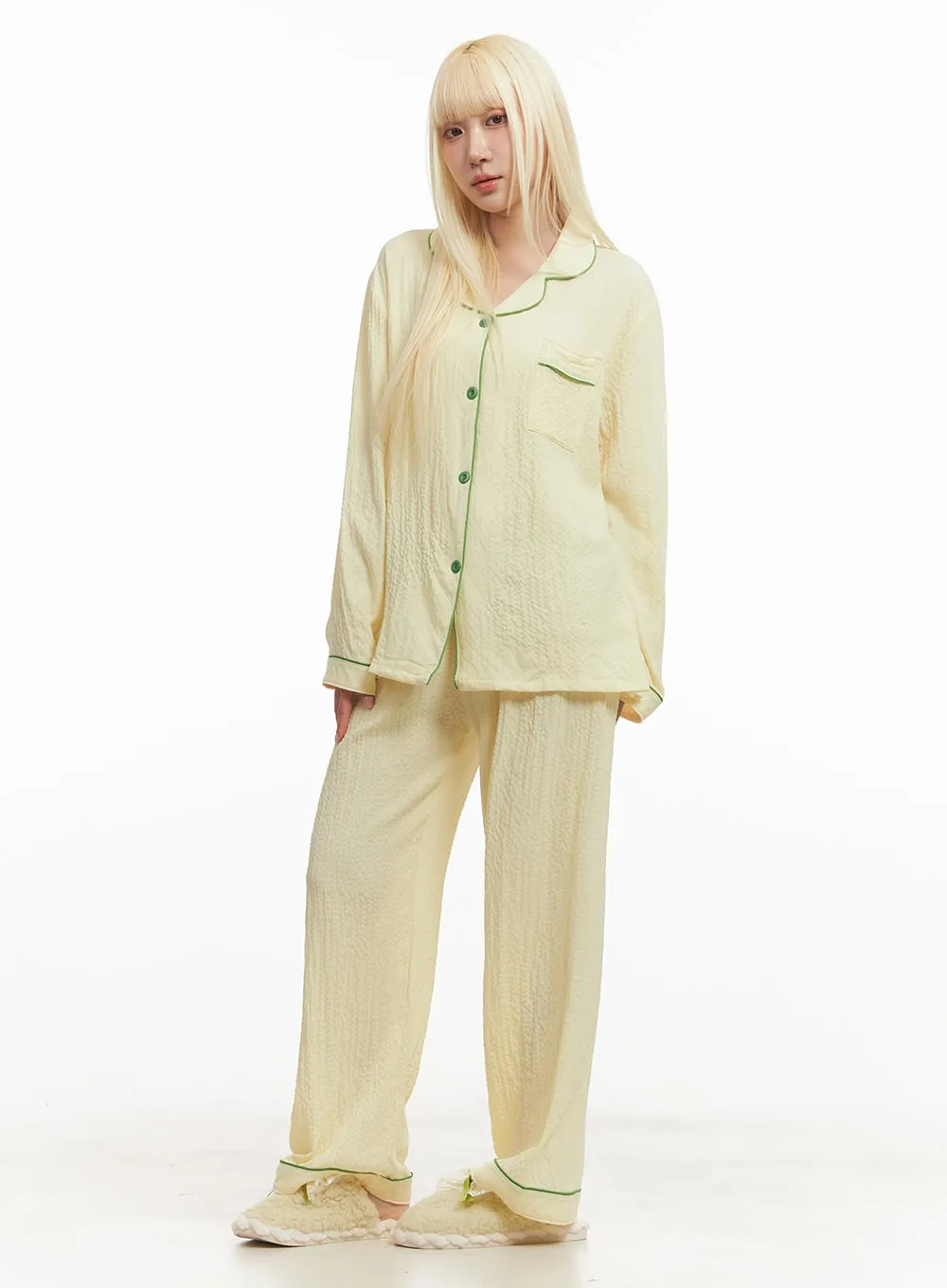 Cozy Buttoned Pajama Set IM504