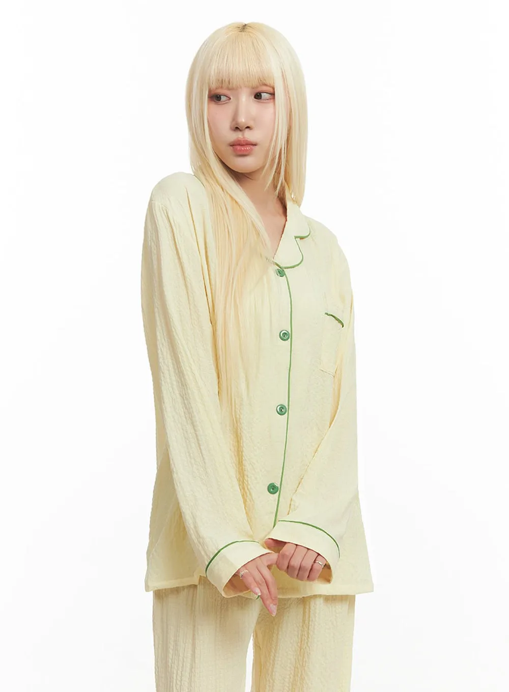 Cozy Buttoned Pajama Set IM504