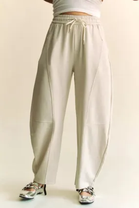 Elastic Waistband Barrel Pants