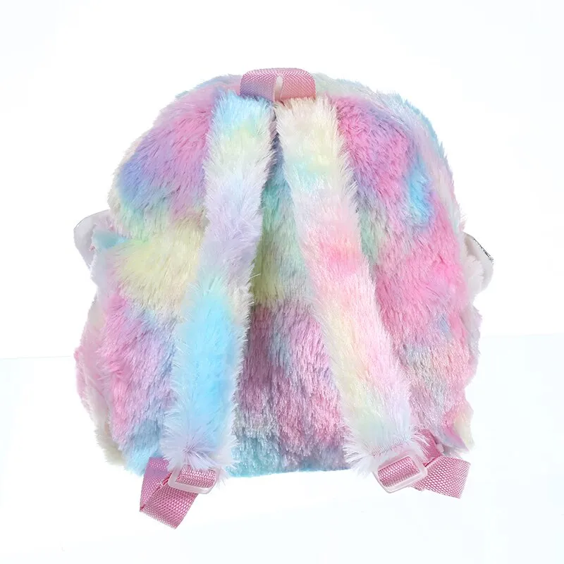 Fluffy Rainbow Unicorn Backpack