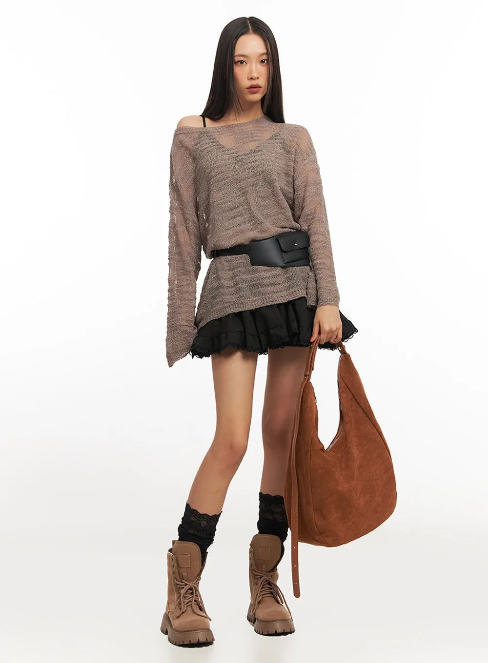 Frilly Lace Mini Skirt IA504