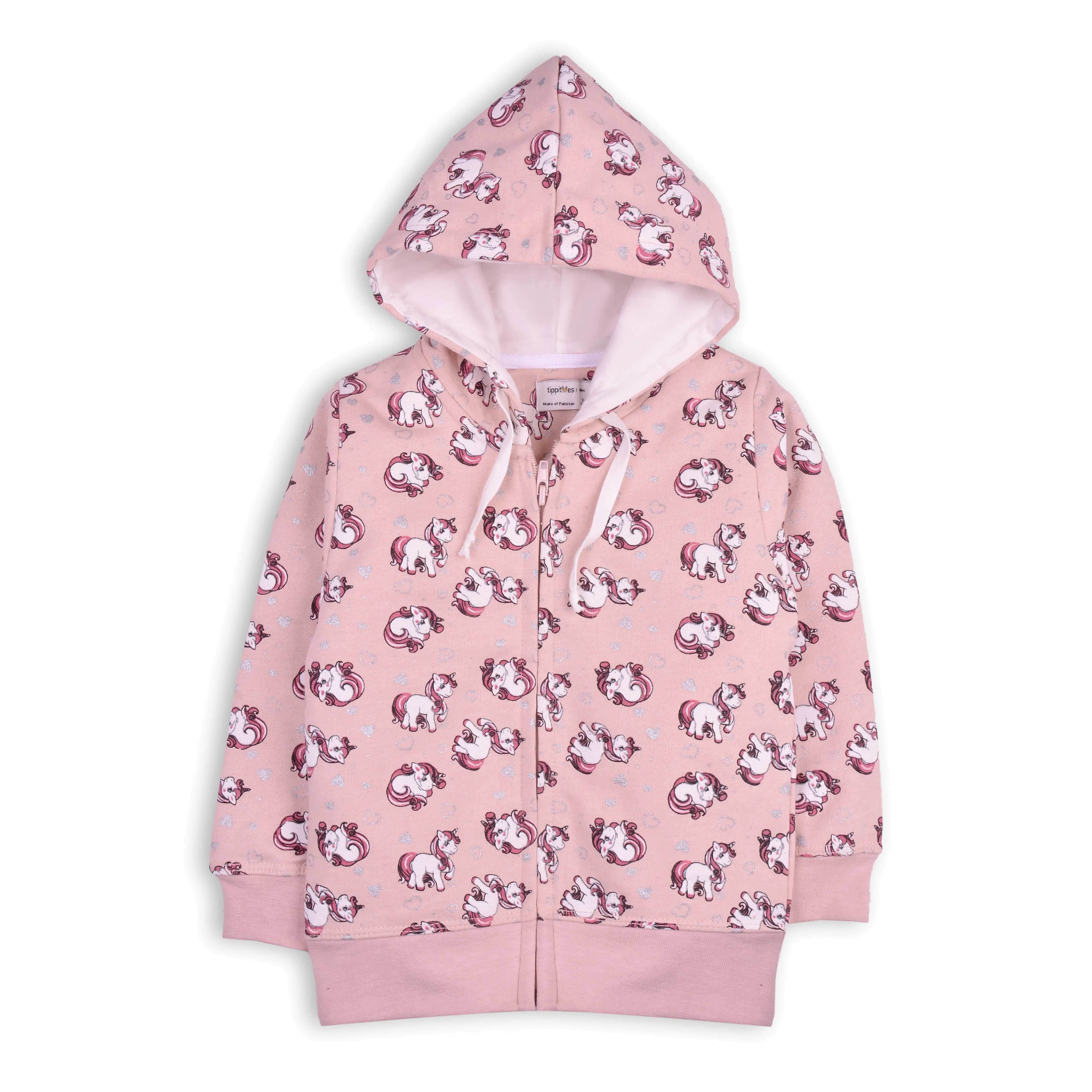 Girls Unicorn Zipper Hoodie,