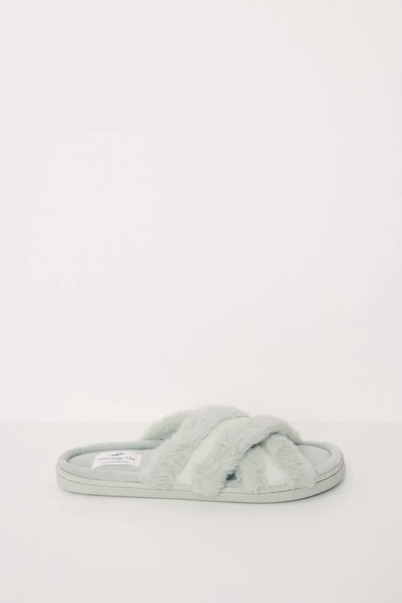 Green padded slippers