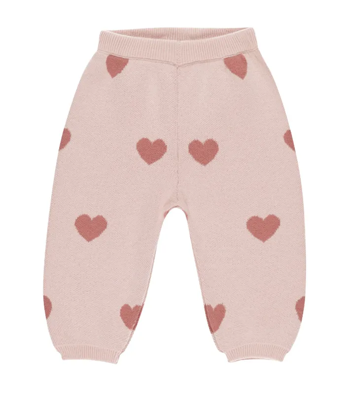 Heart Knit Pants || Bubblegum