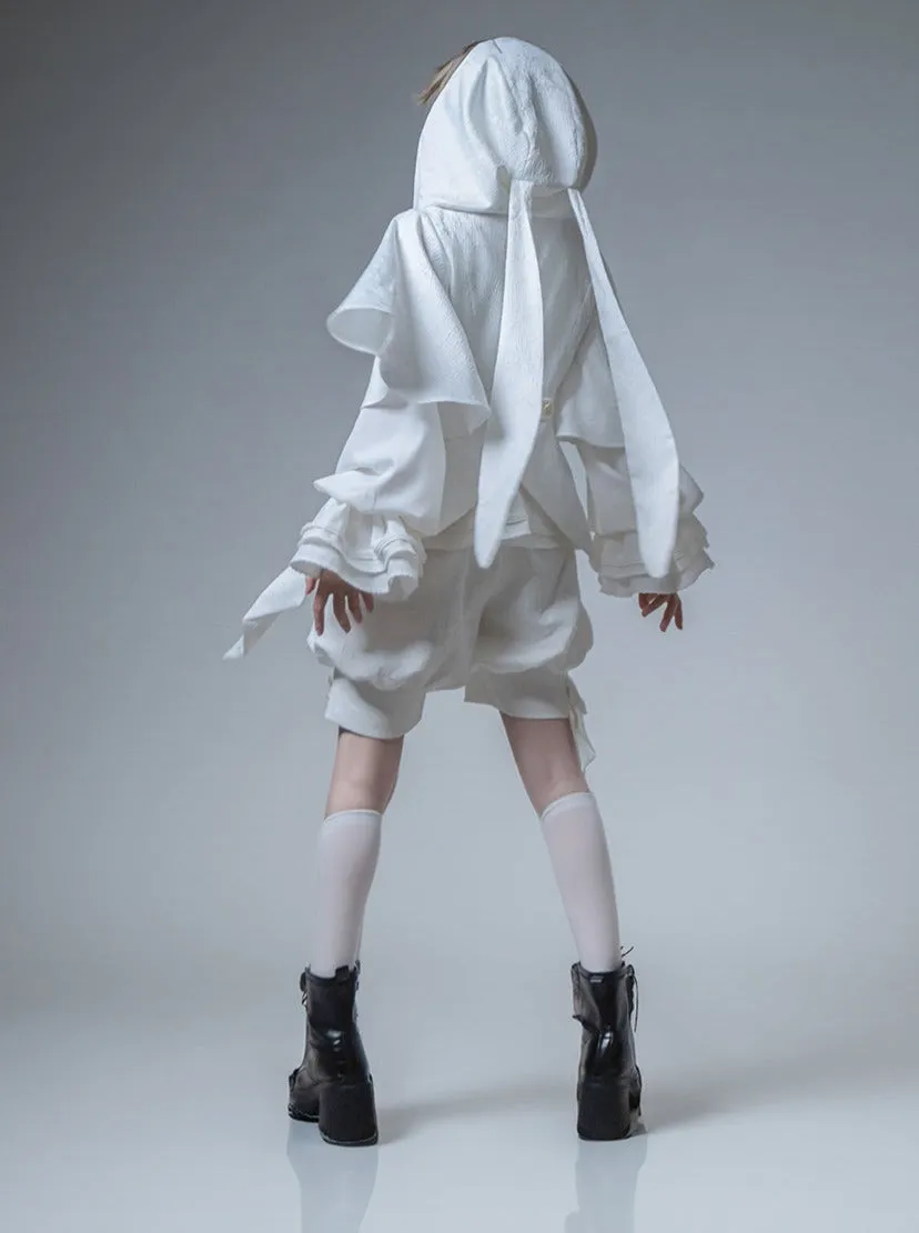 Hooded   Shorts Bunny Pants   Balloon Long Coat Prince
