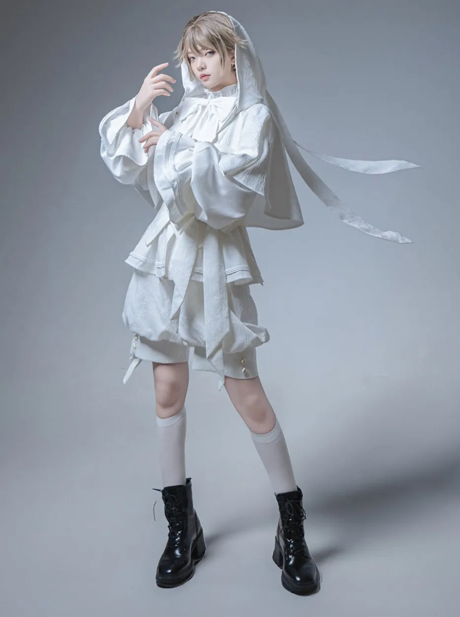 Hooded   Shorts Bunny Pants   Balloon Long Coat Prince