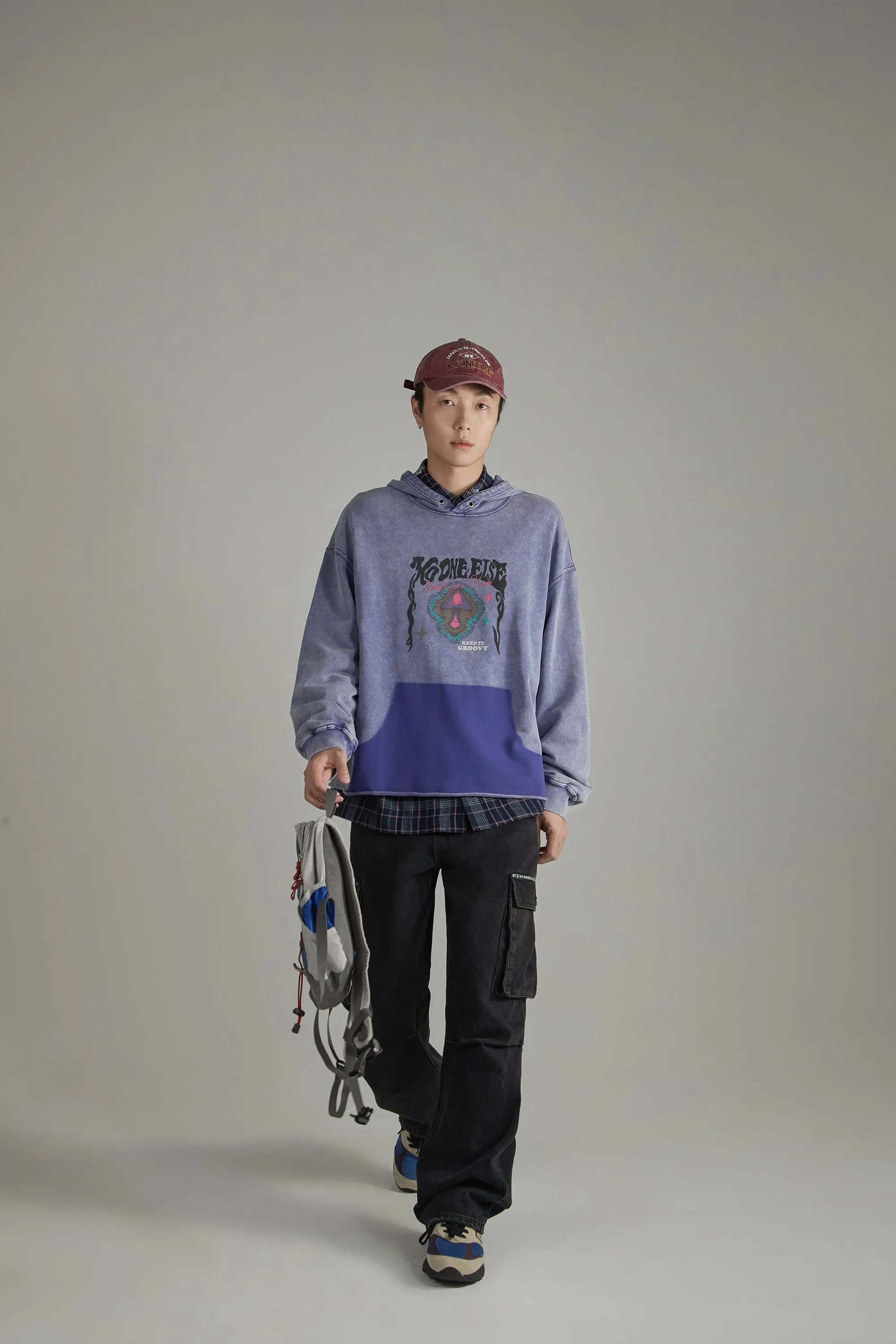 Logo Vintage Groovy Oversized Hoodie