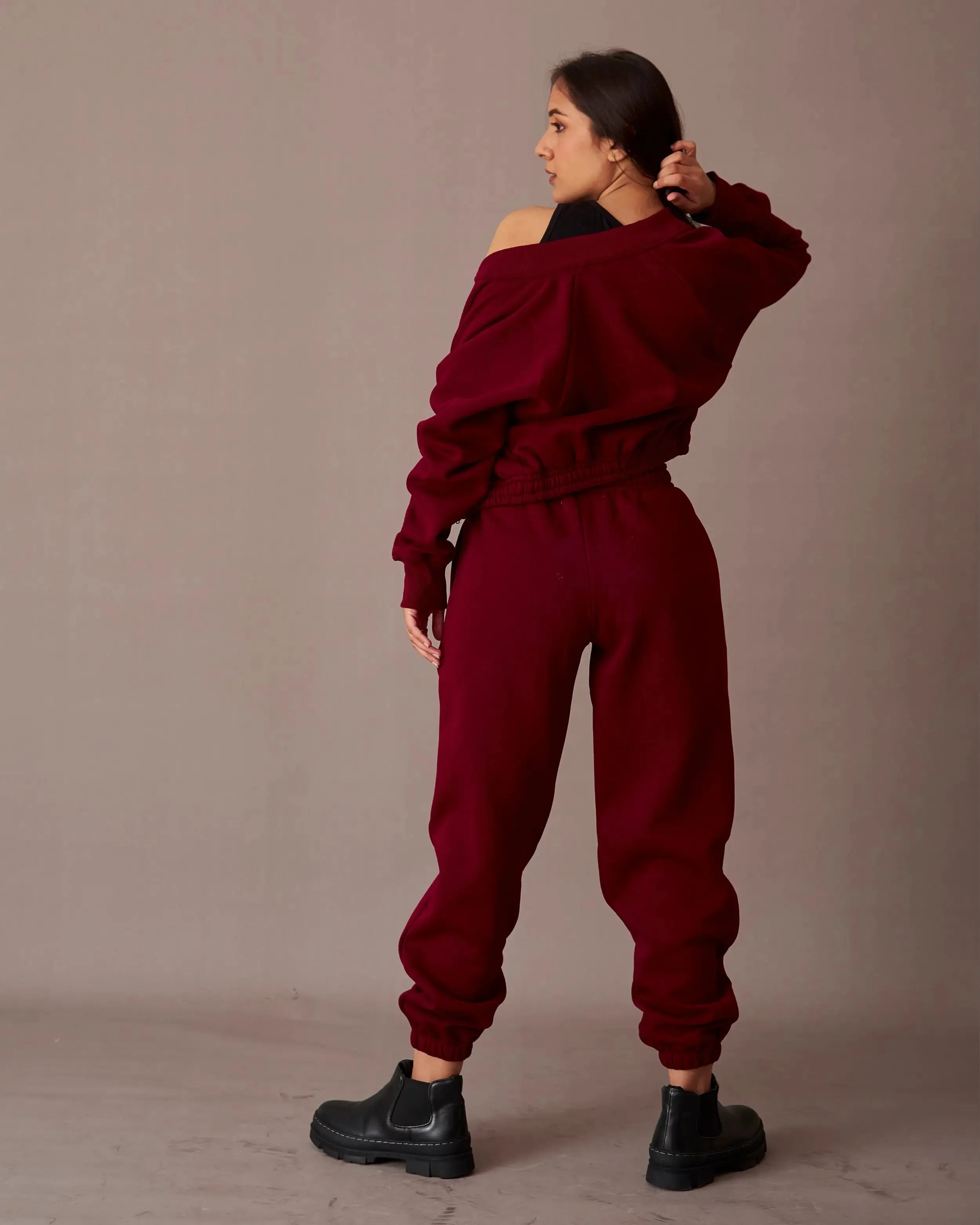 Mandarin Collar Zipper Hoodie with Classic Joggers