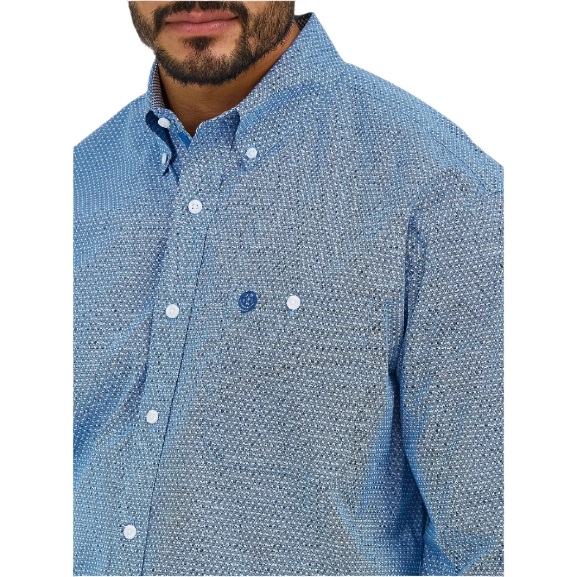 Men's Wrangler George Strait™ Long Sleeve Button Down One Pocket Shirt 112365377