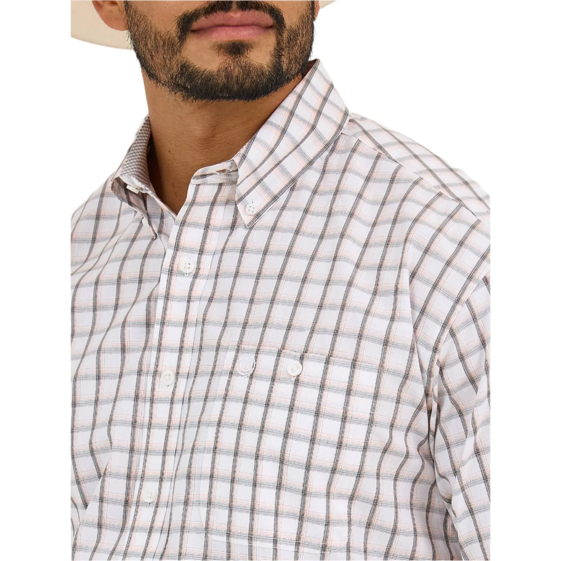 Men's Wrangler George Strait™ Long Sleeve Button Down One Pocket Shirt 112365381