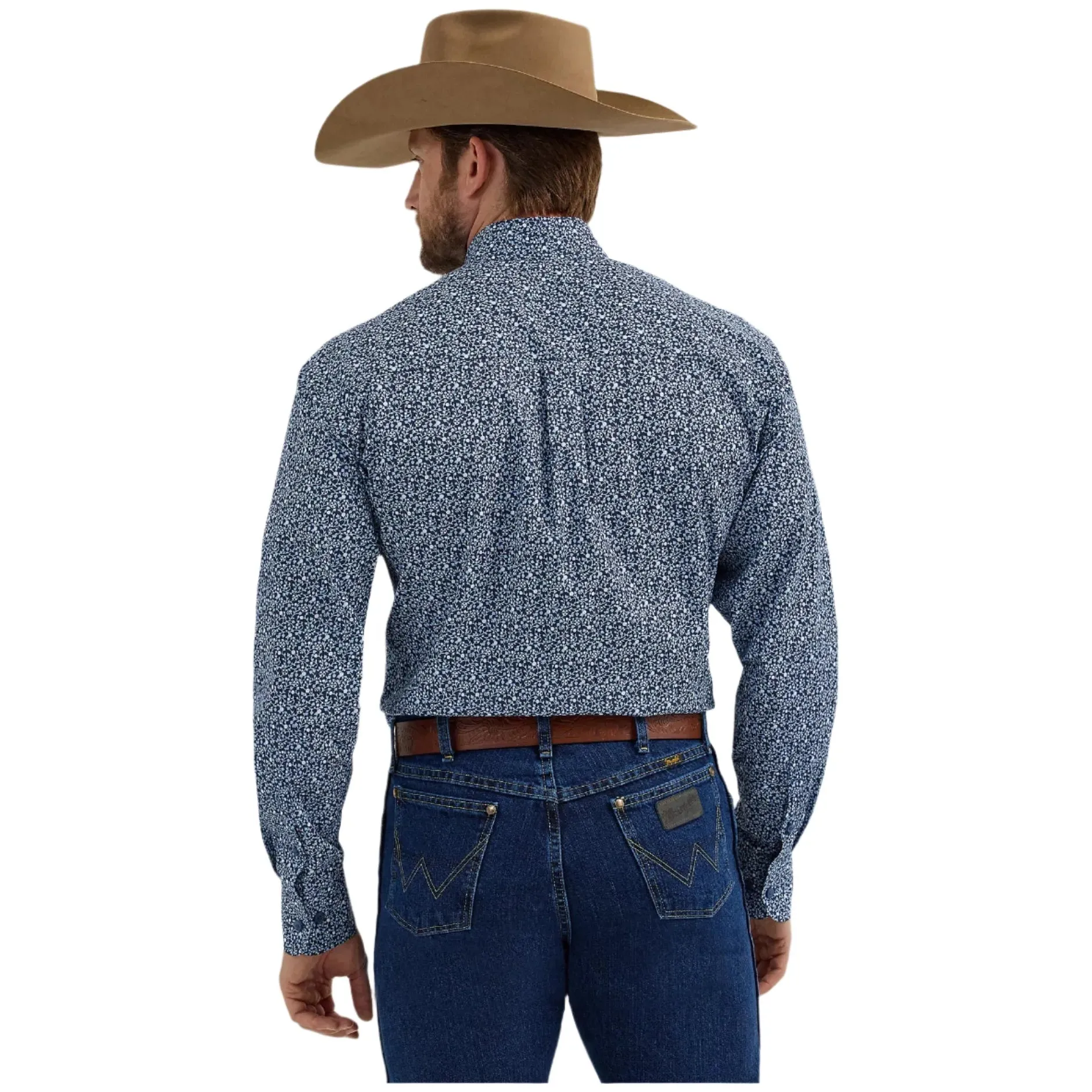Men's Wrangler® George Strait™ Long Sleeve Button Down Two Pocket Shirt 112356614