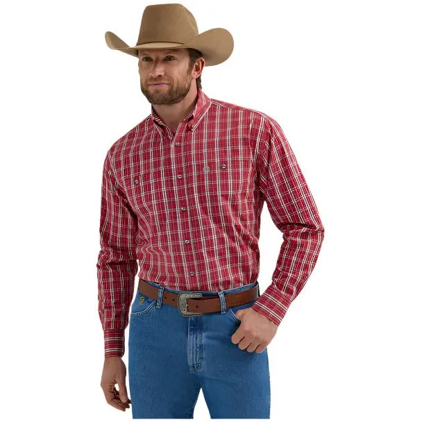 Men's Wrangler® George Strait™ Long Sleeve Button Down Two Pocket Shirt 112356635