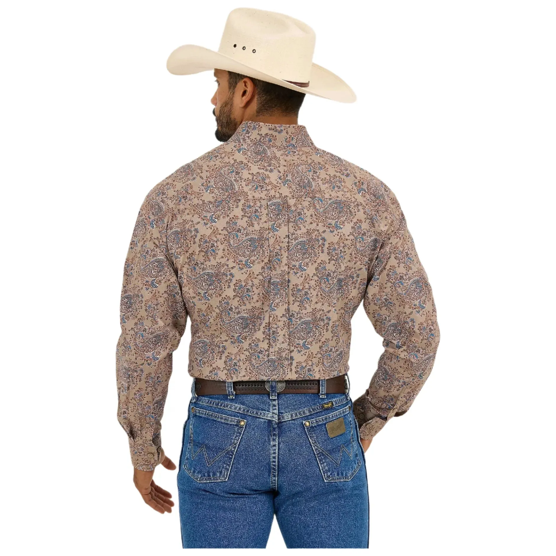 Men's Wrangler George Strait™ Long Sleeve Button Down Two Pocket Shirt 112365403