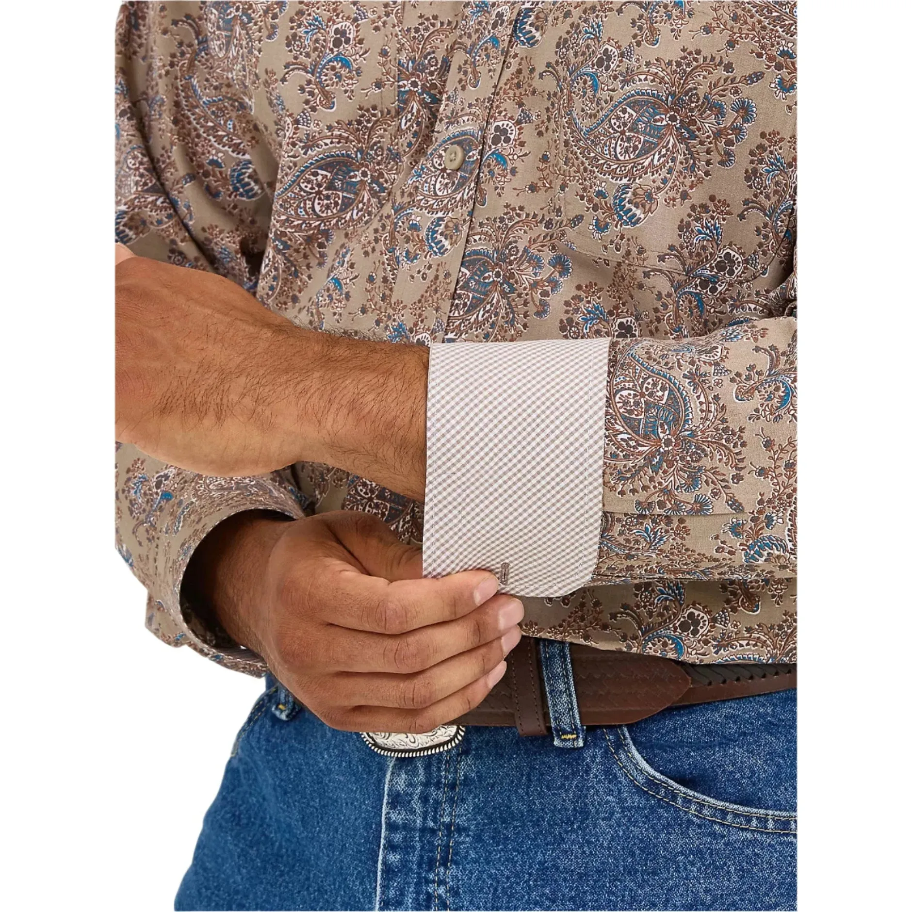 Men's Wrangler George Strait™ Long Sleeve Button Down Two Pocket Shirt 112365403