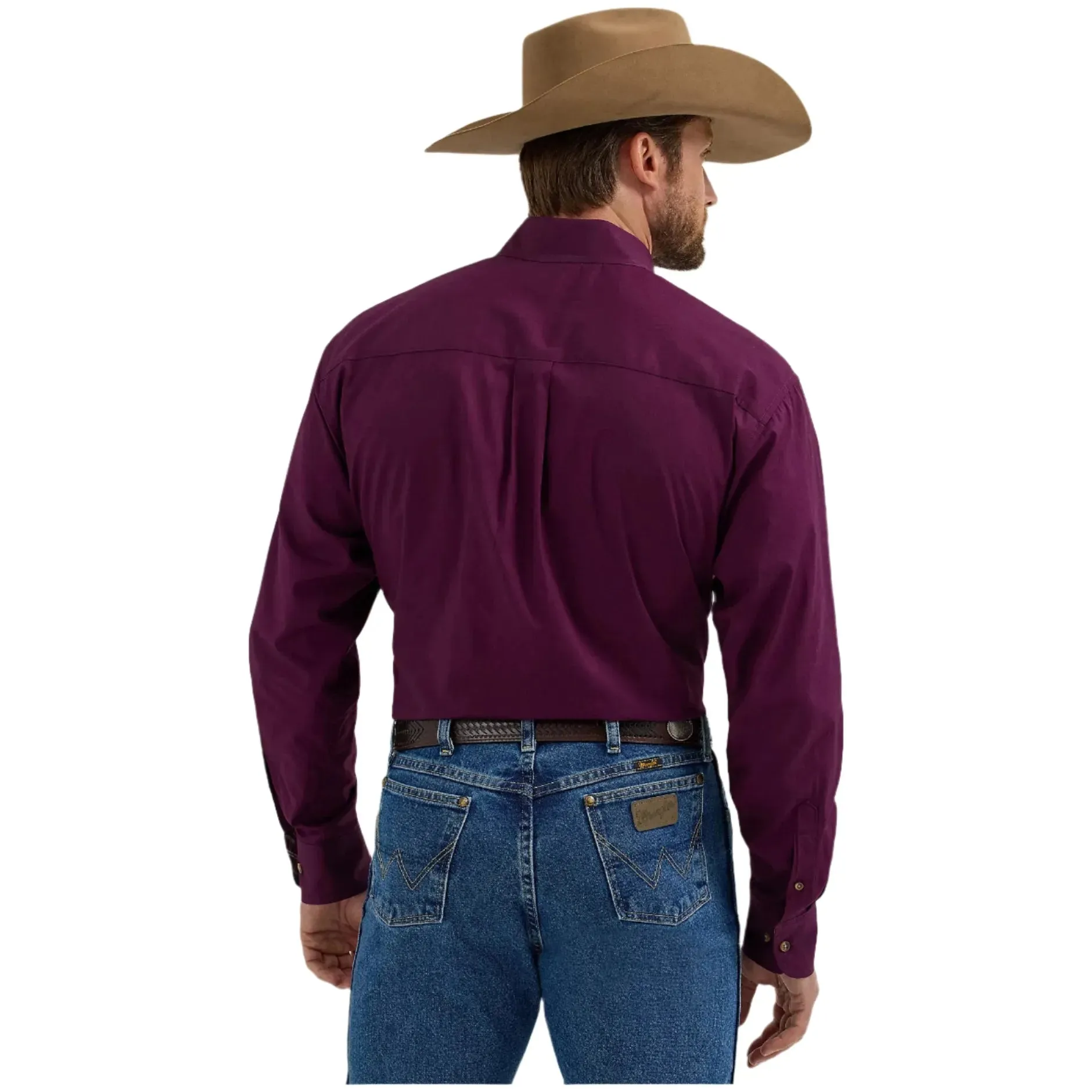 Men's Wrangler George Strait Solid One Pocket Button Down Shirt 2356611