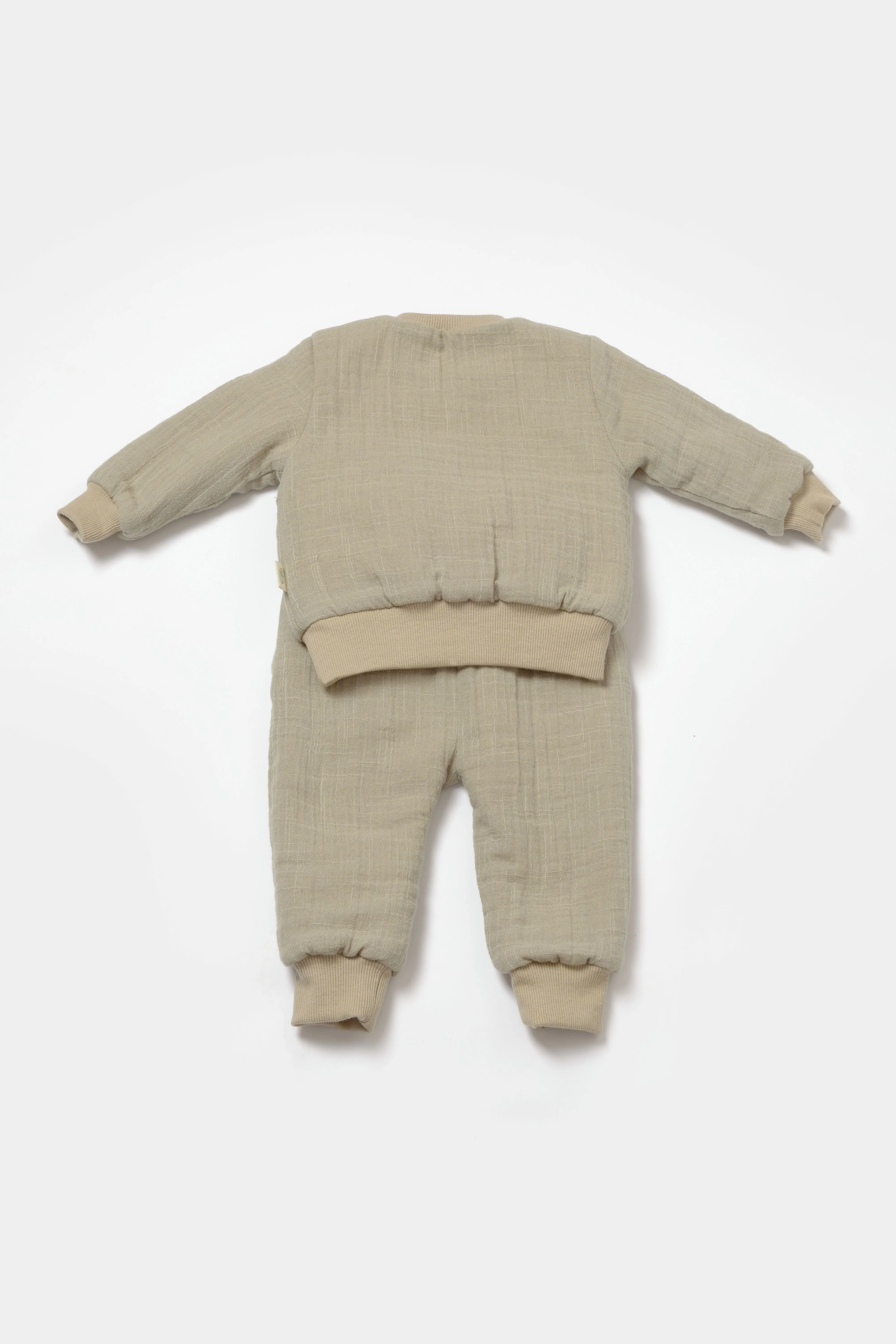 Muslin Bear Green 2 Piece Sherpa Lined Set