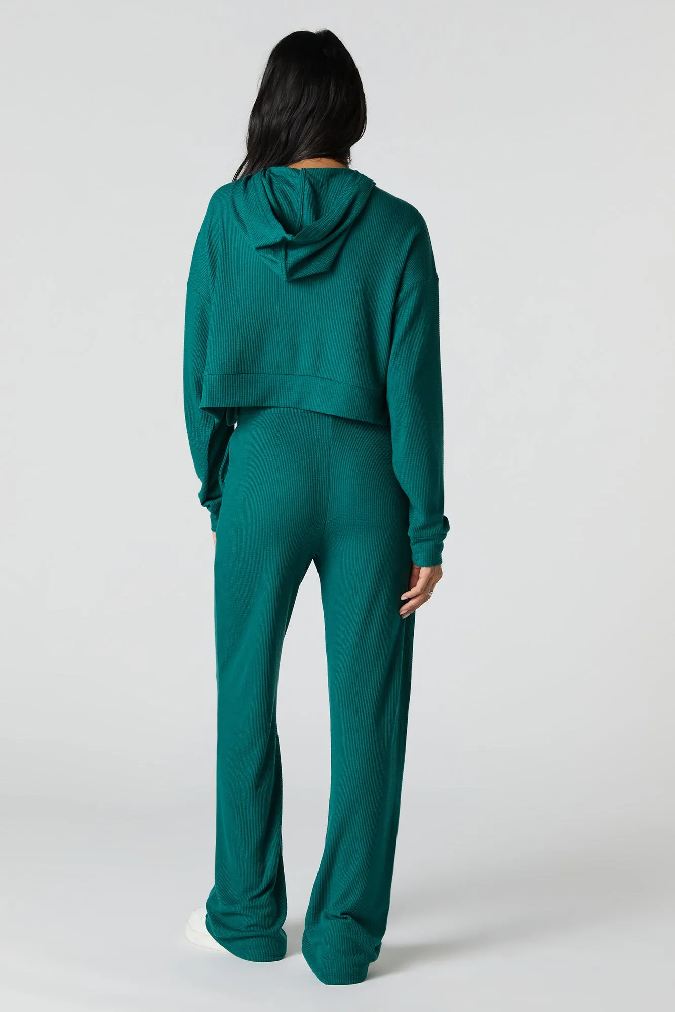 Pantalon à jambe large en tricot thermal