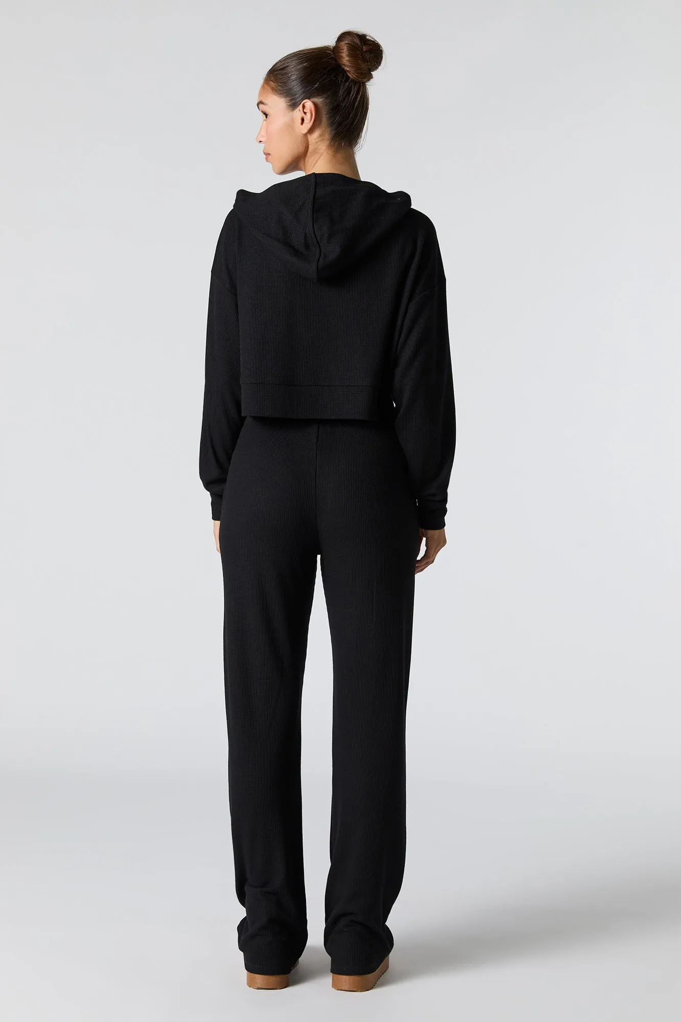 Pantalon à jambe large en tricot thermal