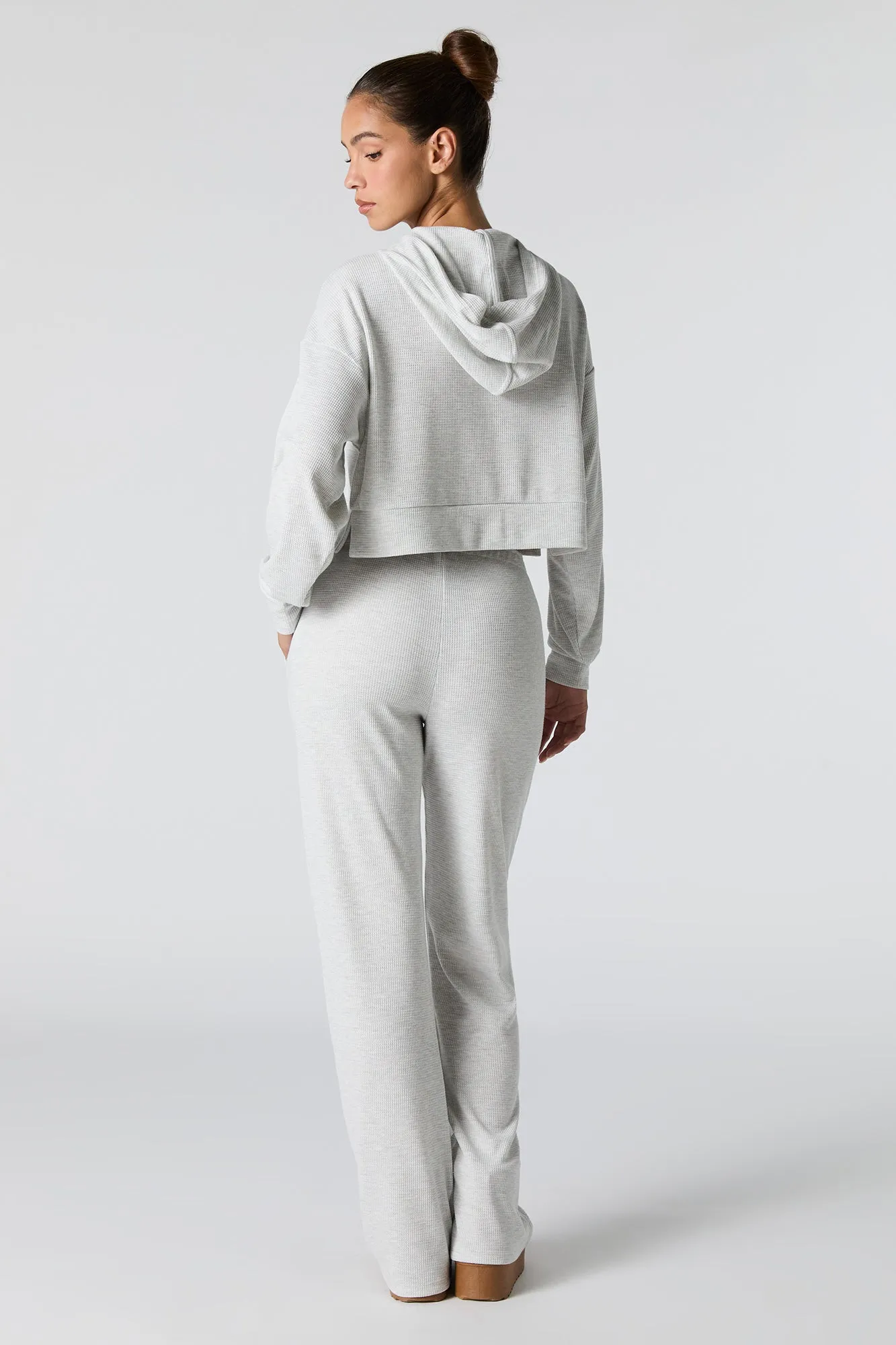 Pantalon à jambe large en tricot thermal