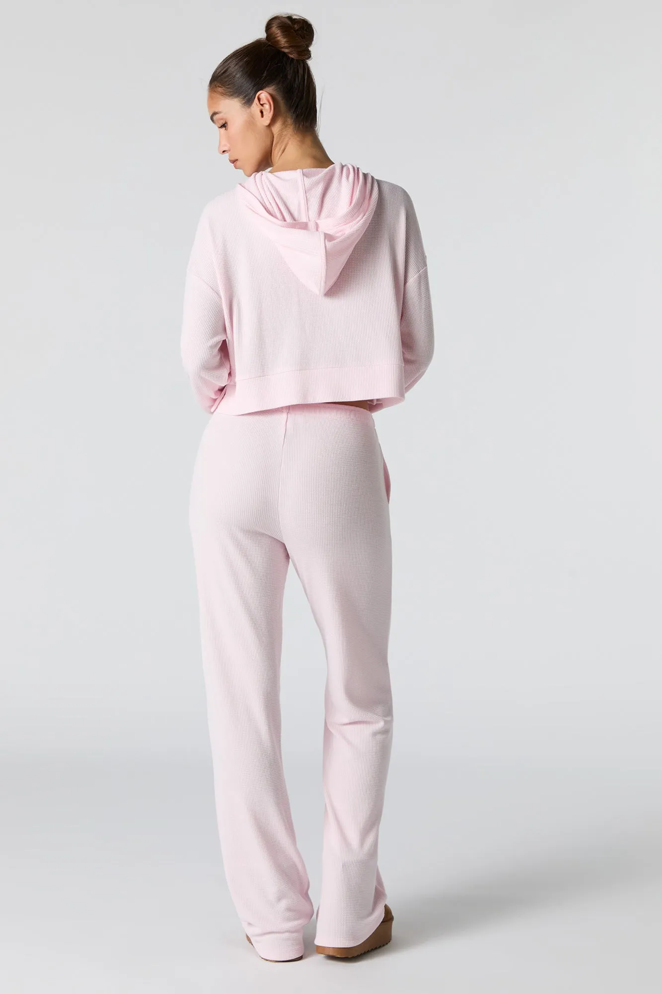Pantalon à jambe large en tricot thermal