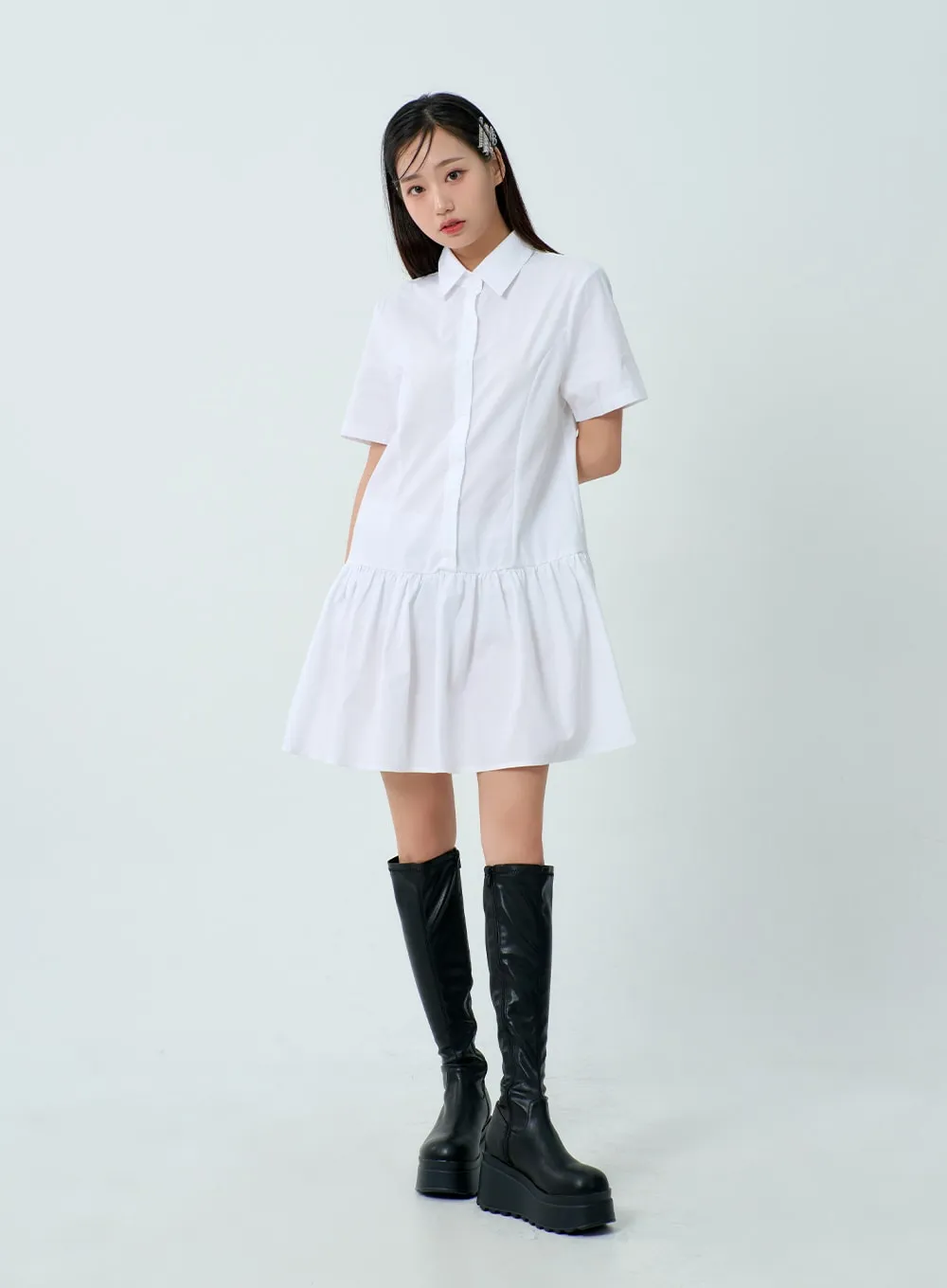 Short Sleeve Shirt Dress BM331