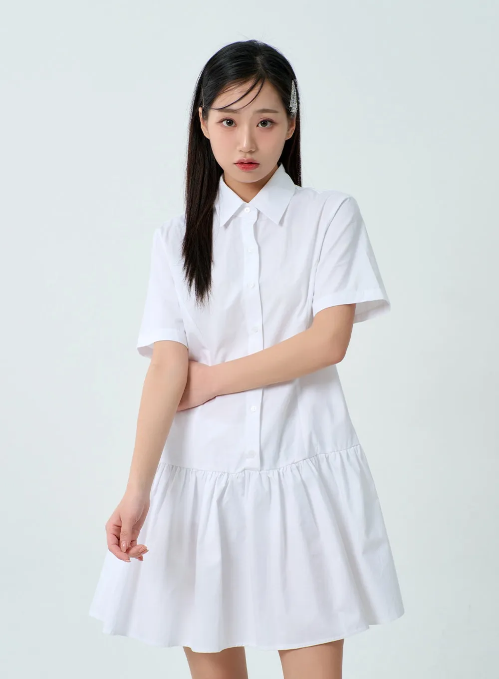 Short Sleeve Shirt Dress BM331