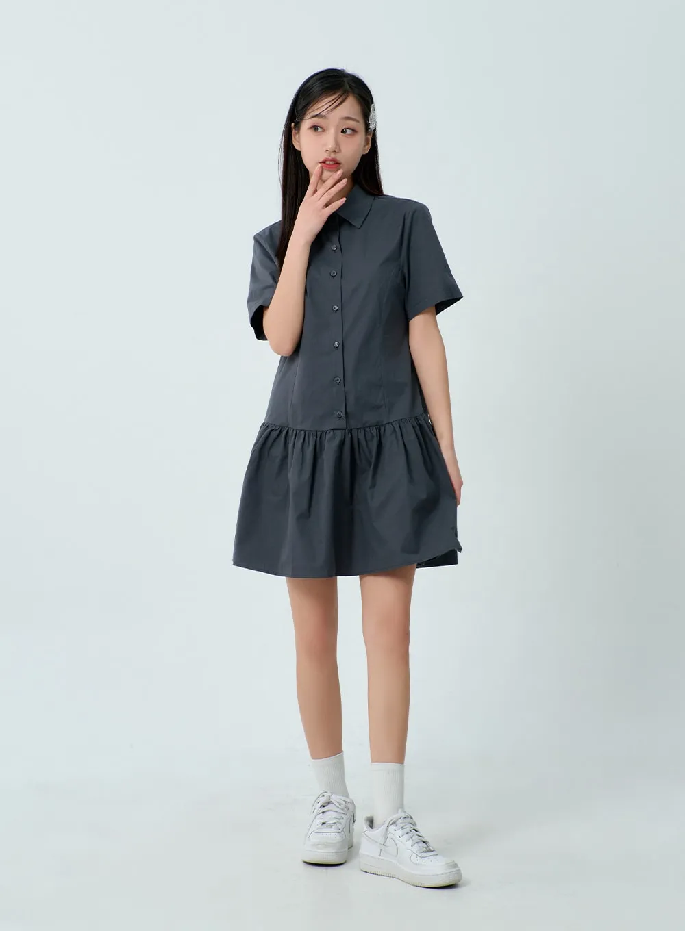 Short Sleeve Shirt Dress BM331