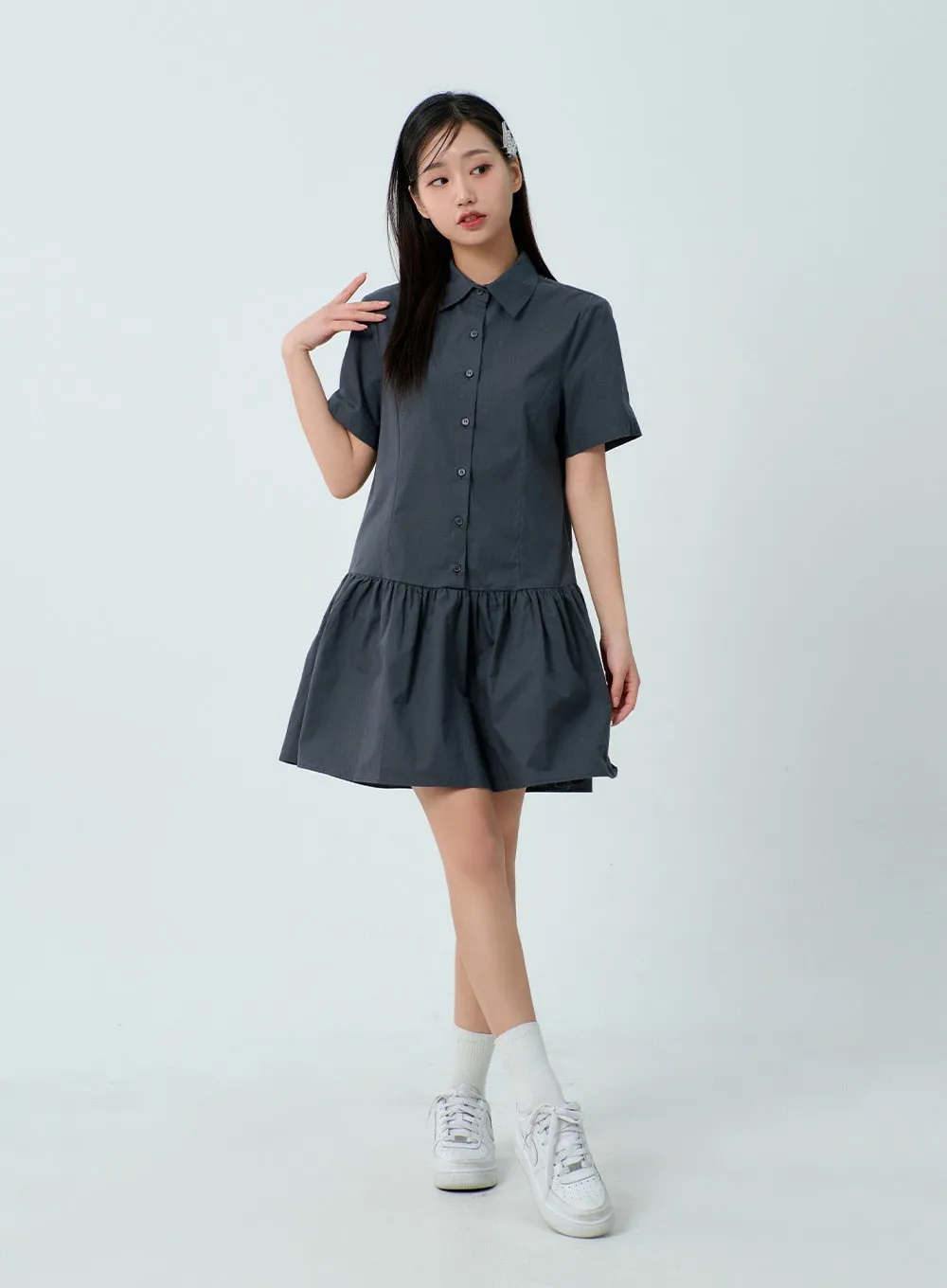 Short Sleeve Shirt Dress BM331