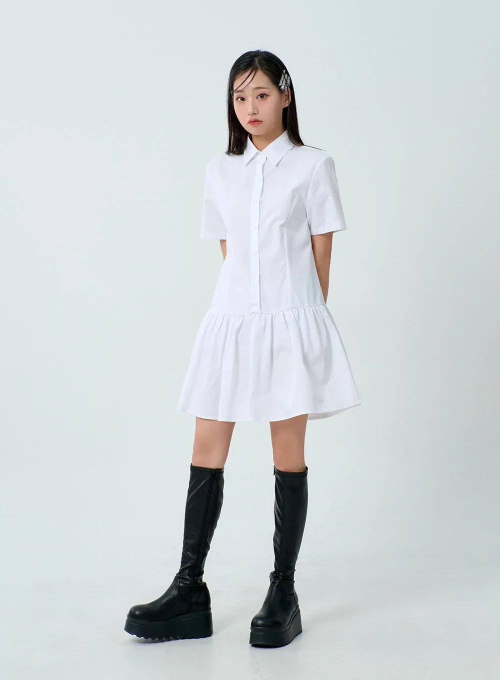 Short Sleeve Shirt Dress BM331