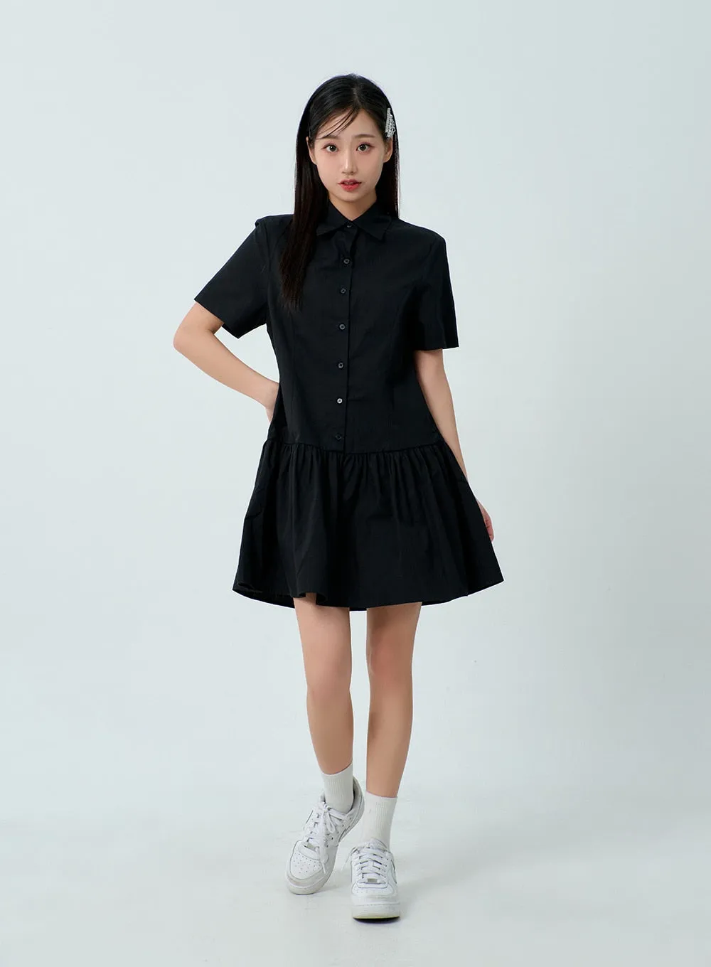 Short Sleeve Shirt Dress BM331