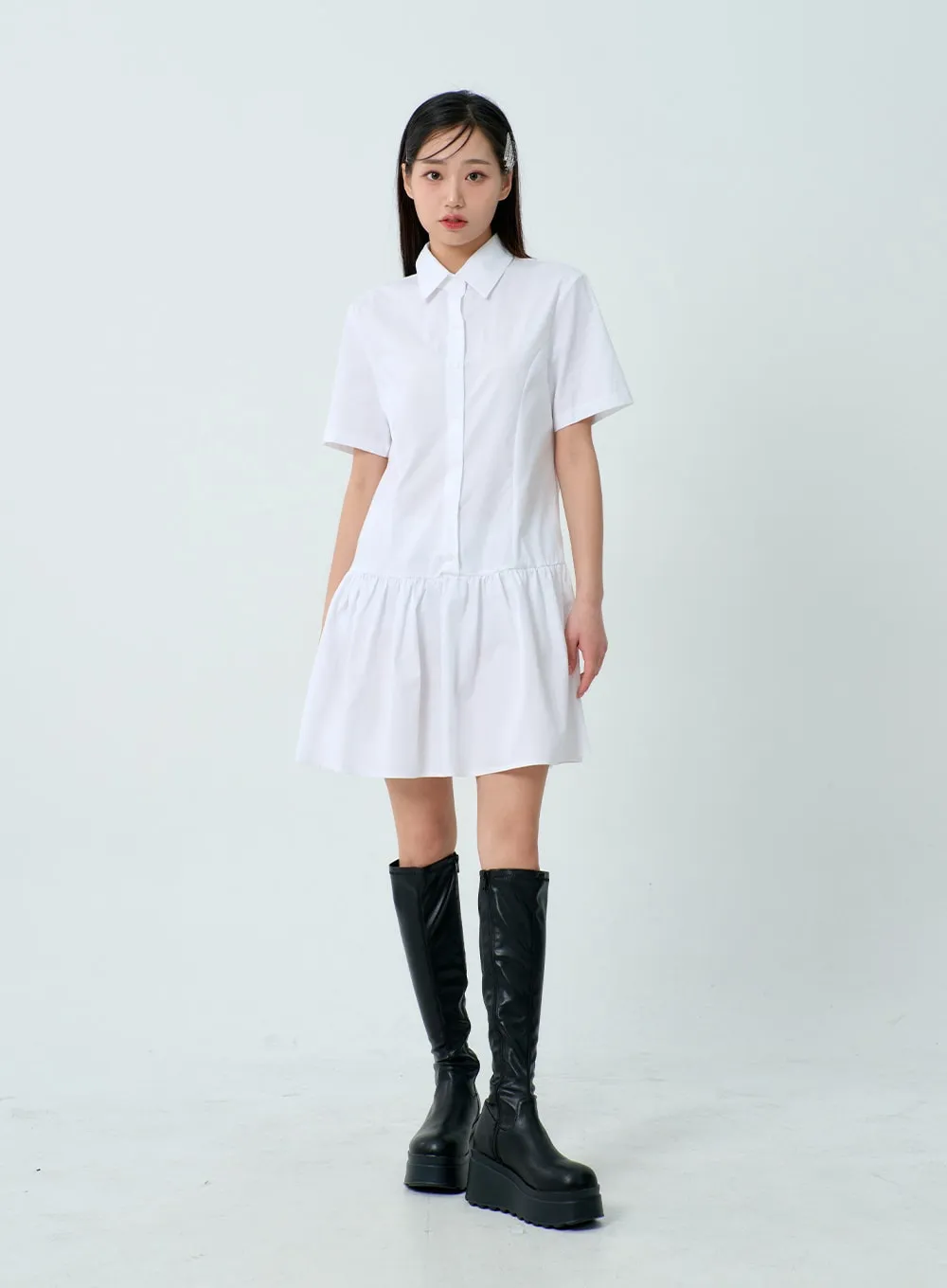 Short Sleeve Shirt Dress BM331