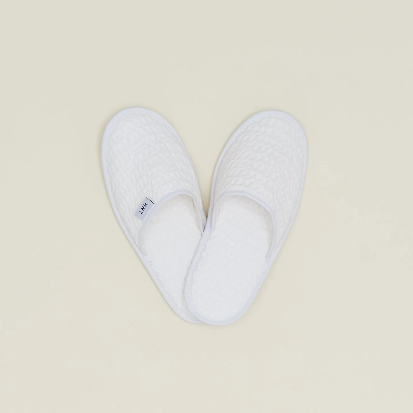 Simple Waffle Slippers - White