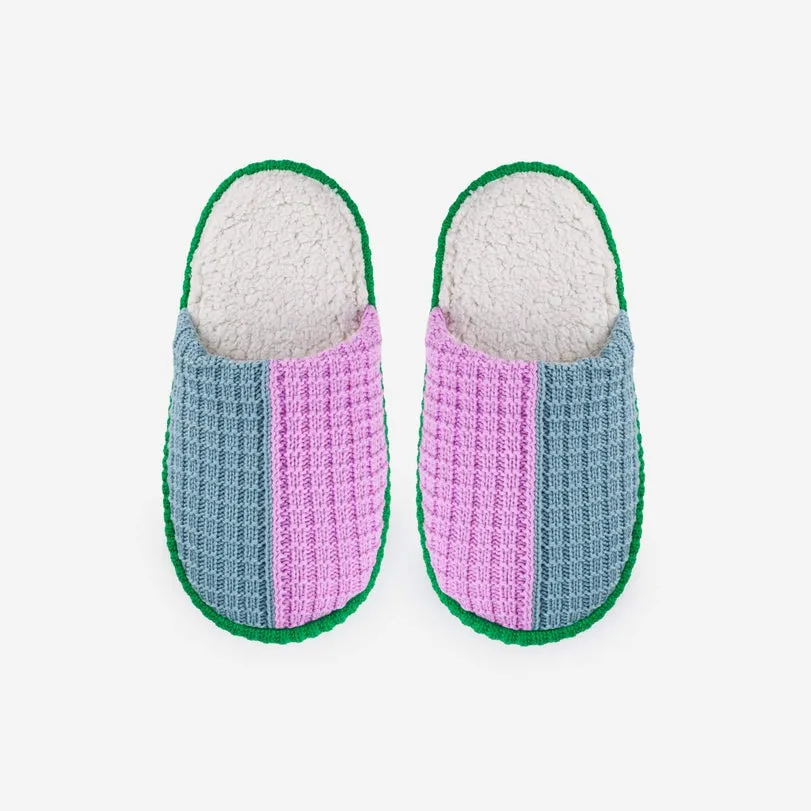 Verloop: Colorblock Slide Slippers - Stone Blue Lilac