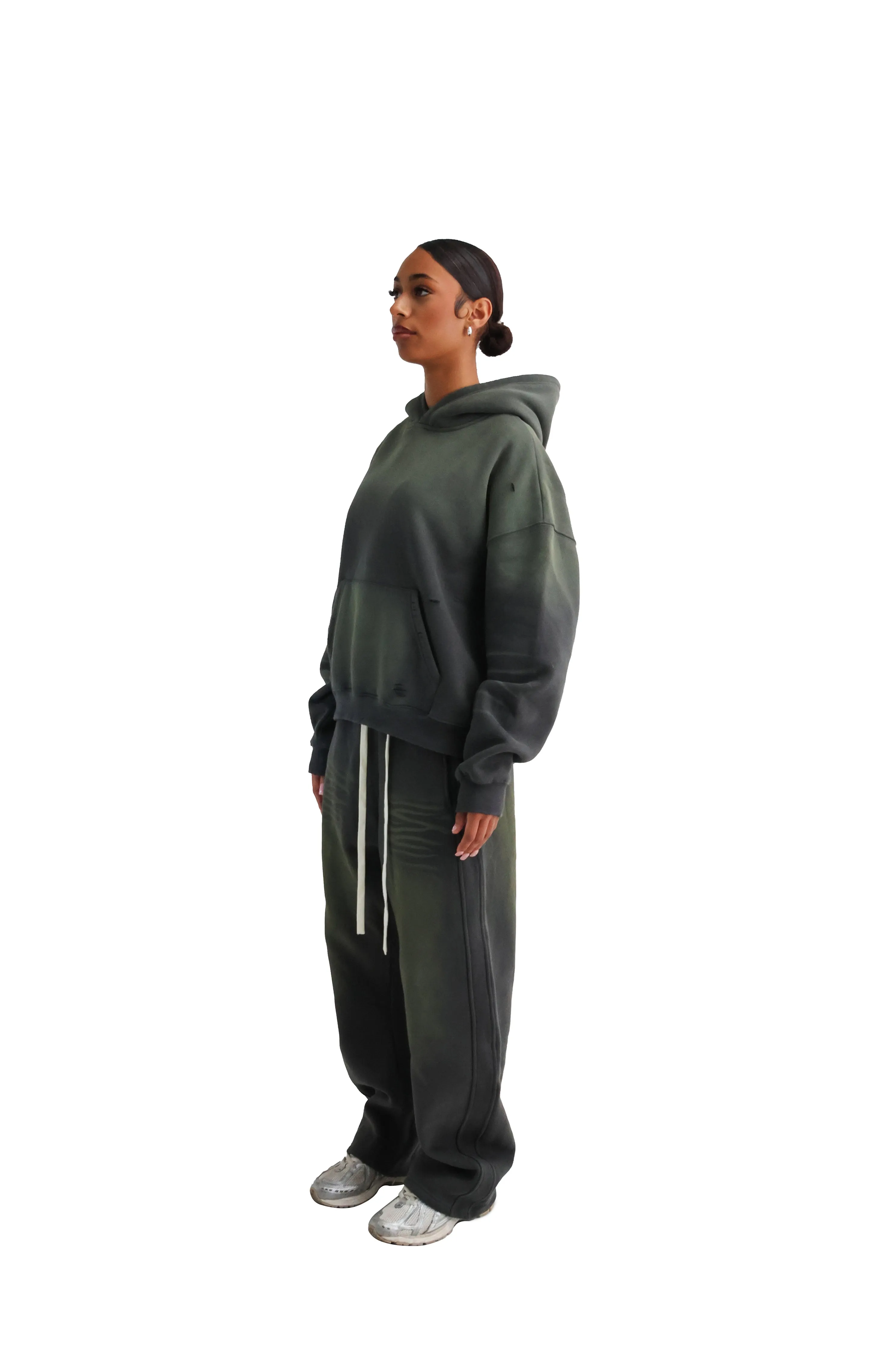 Vintage Sunfade Oversized Cropped Hoodies 400GSM
