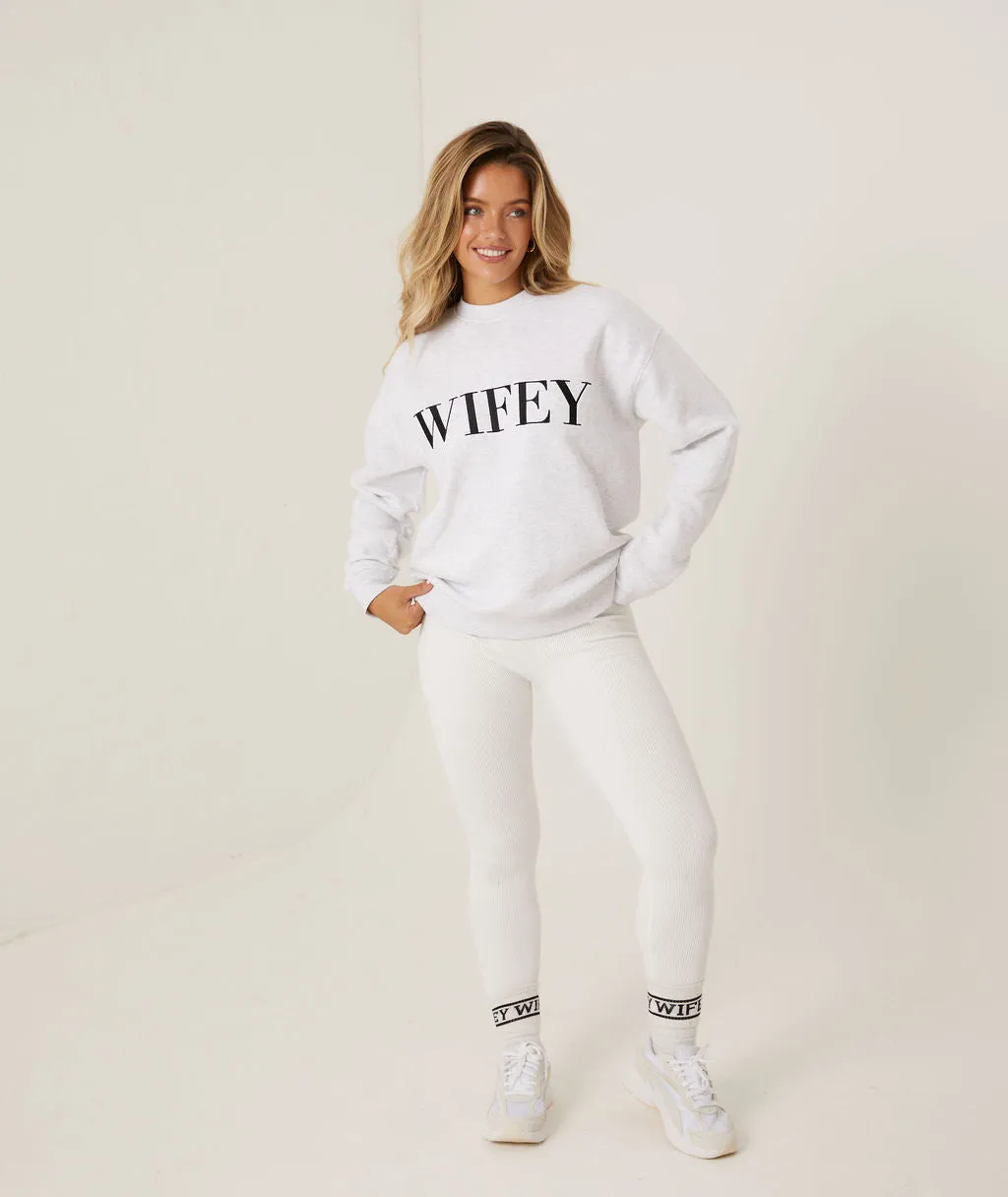Wifey Statement Sweatshirt - Grey Marl
